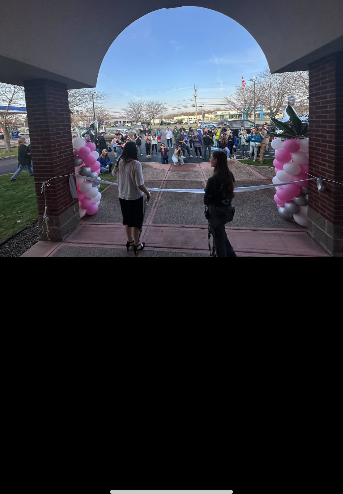 Opening day crowd outside Dream Daze Dispensary in Depew